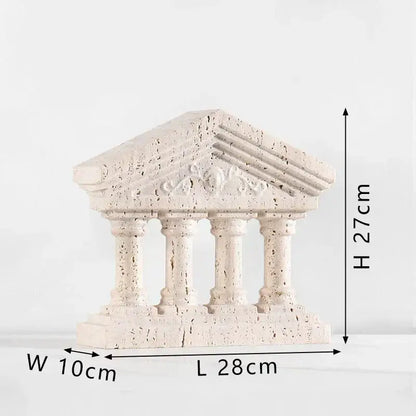 Ancient greek roman temple stone bookends living room decor