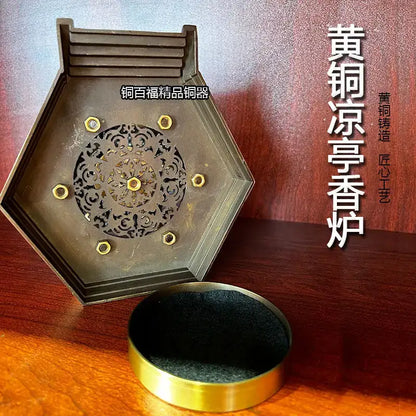 Ancient pavilion bronze brass incense burners living room decor