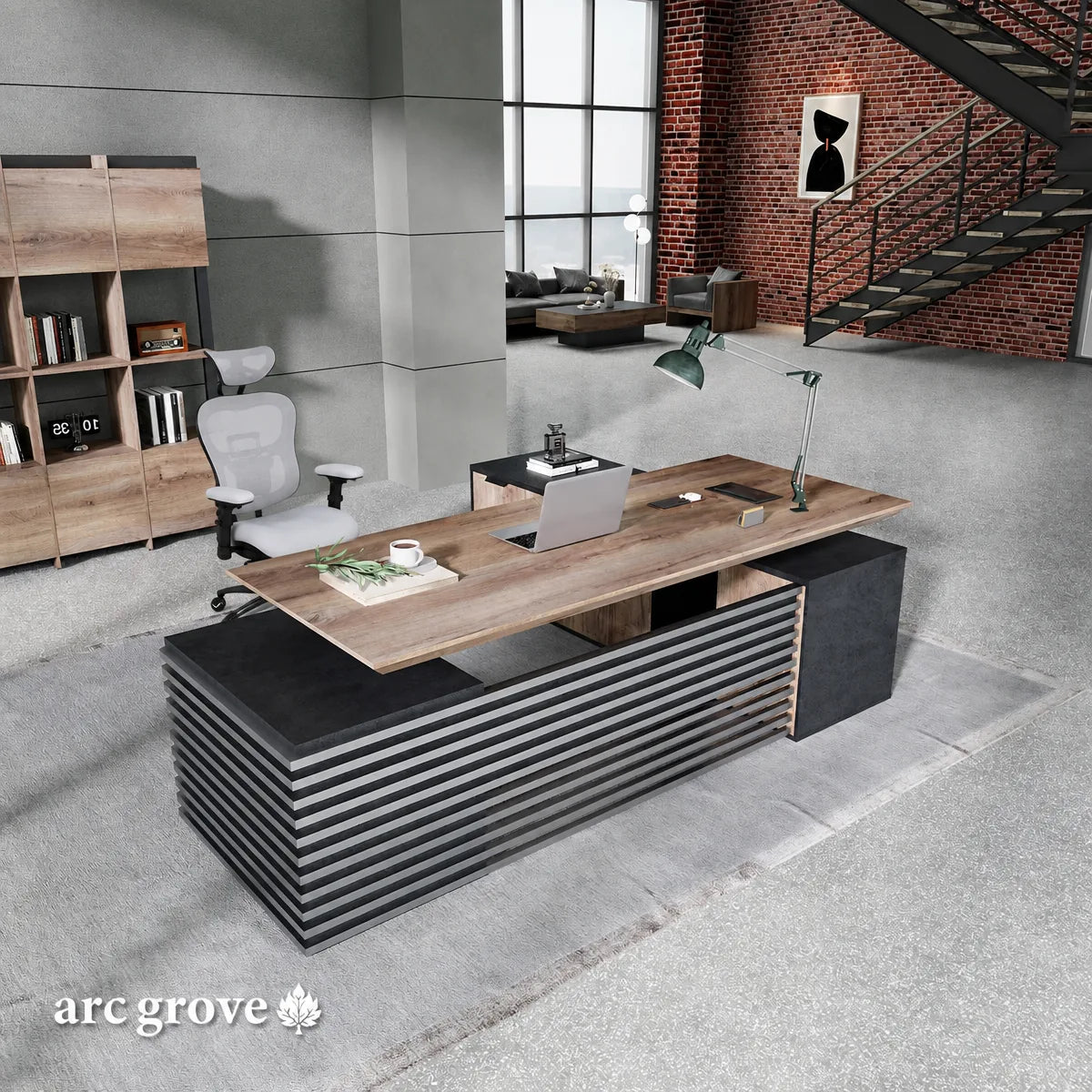 Anderson · L-Shaped Executive Standing Desk, Adjustable Height