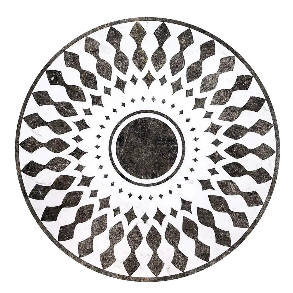 Anges Multi Finish Round Marble Medallions 48x48