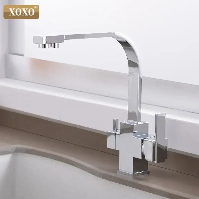 Angular matte black single hole kitchen drinking water faucet