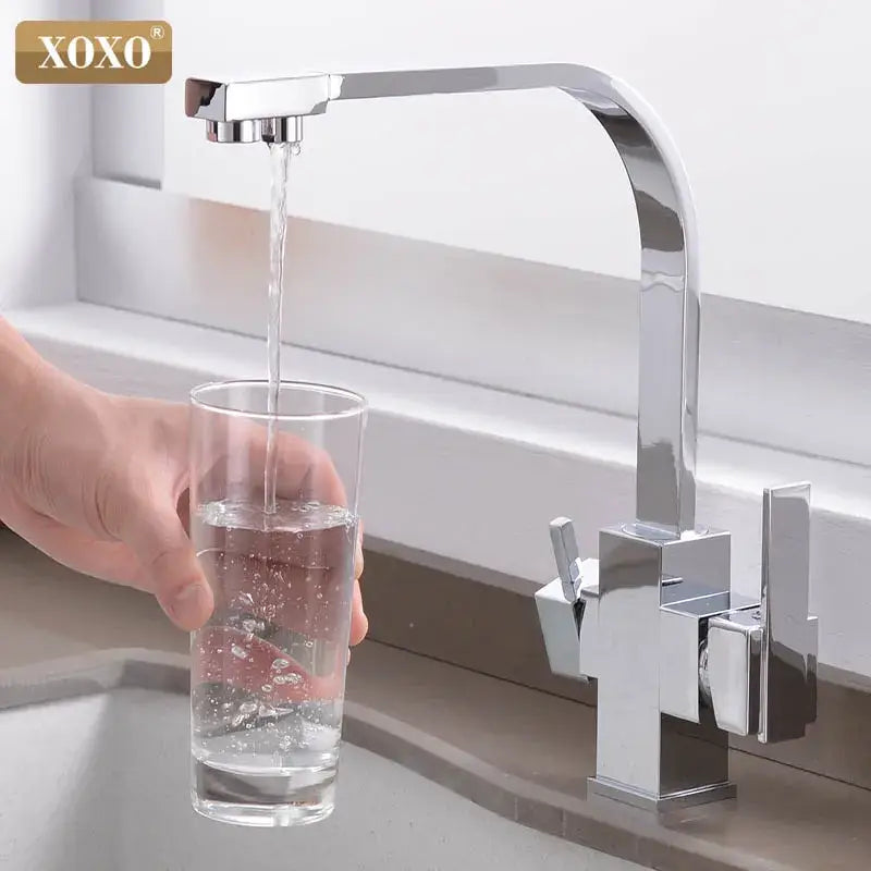 Angular matte black single hole kitchen drinking water faucet