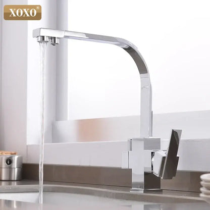 Angular matte black single hole kitchen drinking water faucet