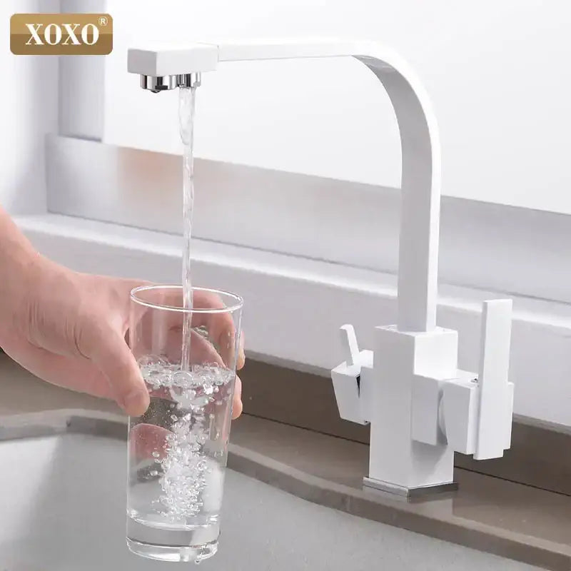 Angular matte black single hole kitchen drinking water faucet