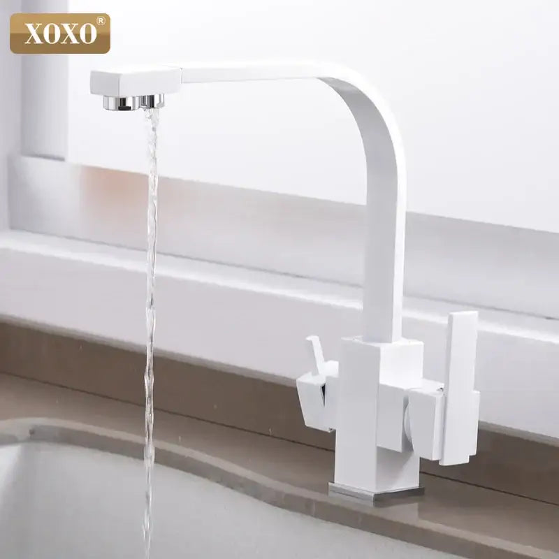 Angular matte black single hole kitchen drinking water faucet