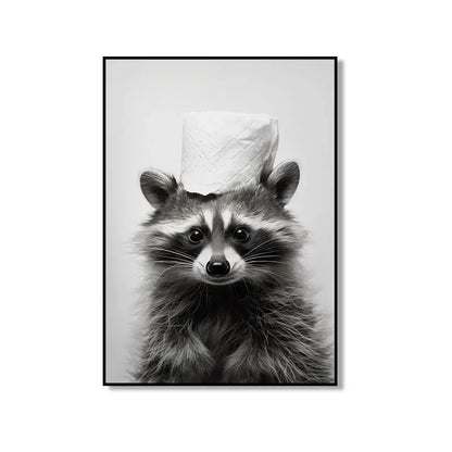 Modern tiger cub toilet paper art framed bathroom wall decor