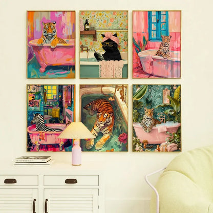 DecorBites™ Animal Canvas Art - Tiger, Zebra, Cat