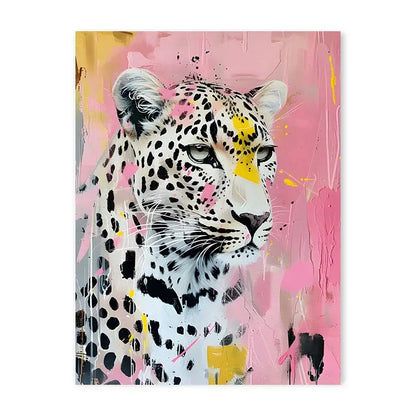 Leopard colorful bathtub animal canvas painting for living room