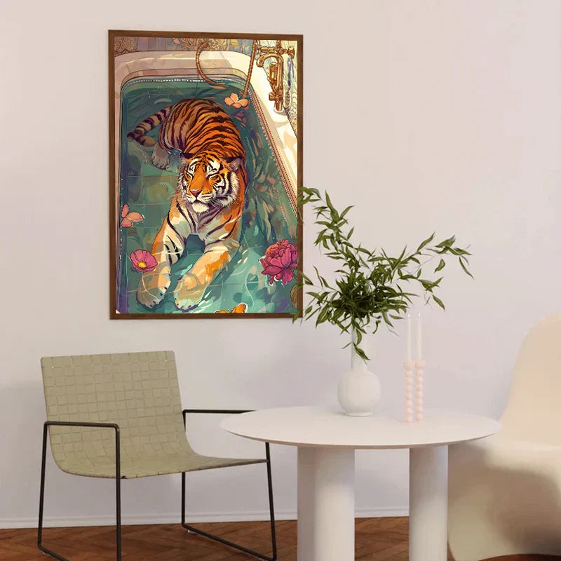 DecorBites™ Animal Canvas Wall Art: Tiger, Zebra, Cat
