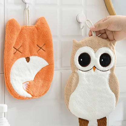Animal microfiber children's hand towel – bathroom plush decor