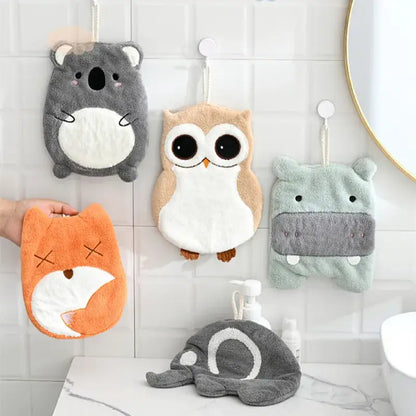 Animal microfiber children's hand towel – bathroom plush decor