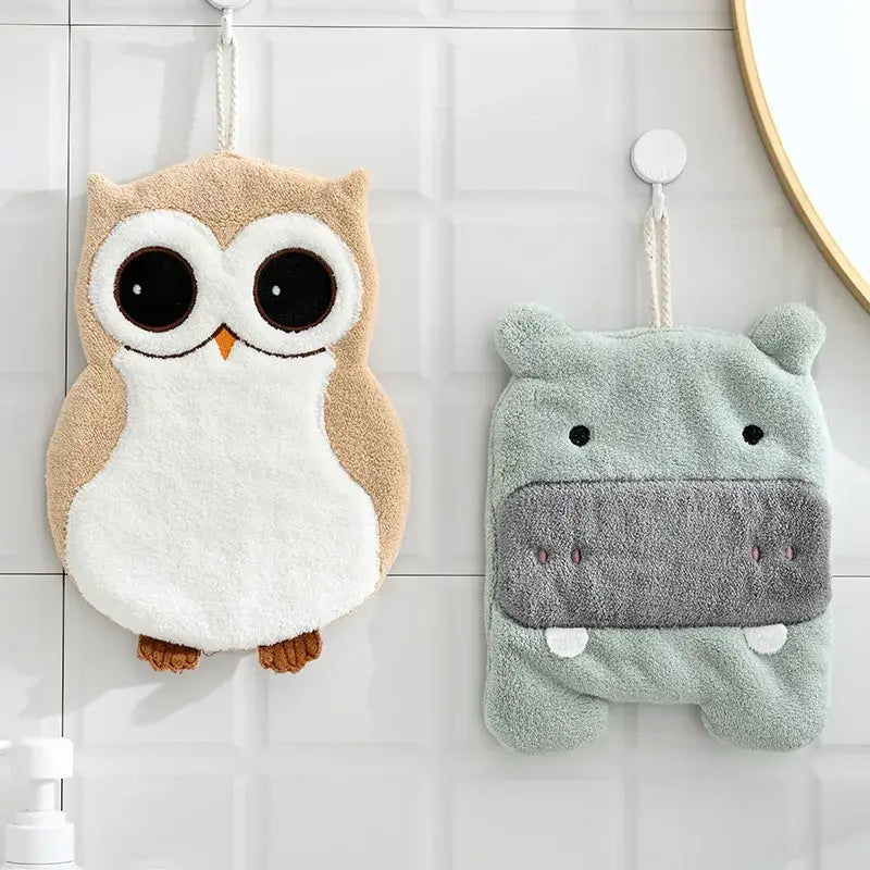 Animal microfiber children's hand towel – bathroom plush decor