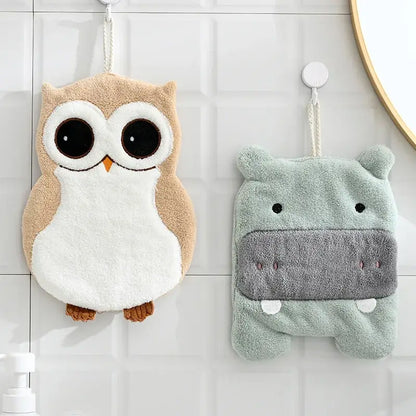 Animal microfiber children's hand towel – bathroom plush decor