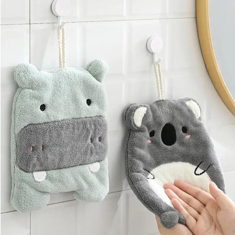 Animal microfiber children's hand towel – bathroom plush decor