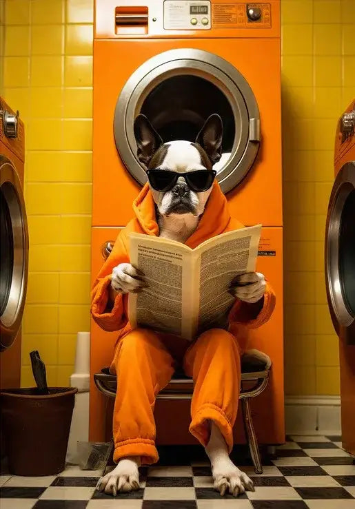 Humorous framed animal posters set bathroom wall decor