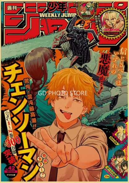 Black clover weekly shonen jump anime poster kraft paper bedroom art