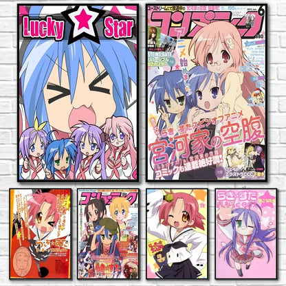 Lucky star anime girl poster waterproof bedroom wall decor