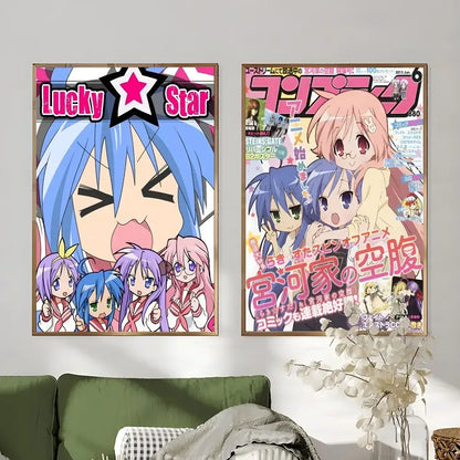 Lucky star anime girl poster waterproof bedroom wall decor