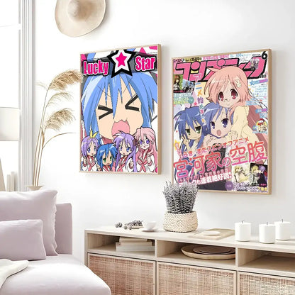 Lucky star anime girl poster waterproof bedroom wall decor