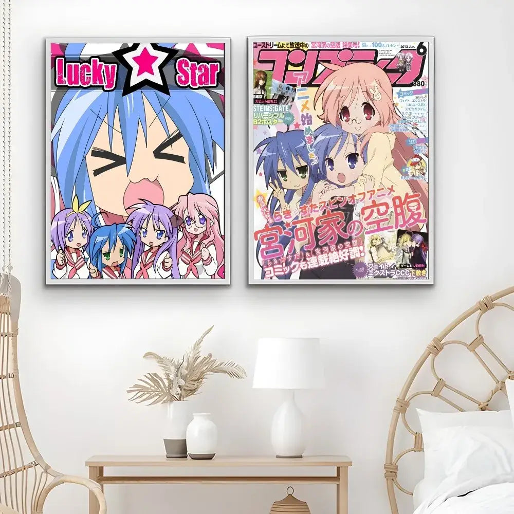Lucky star anime girl poster waterproof bedroom wall decor