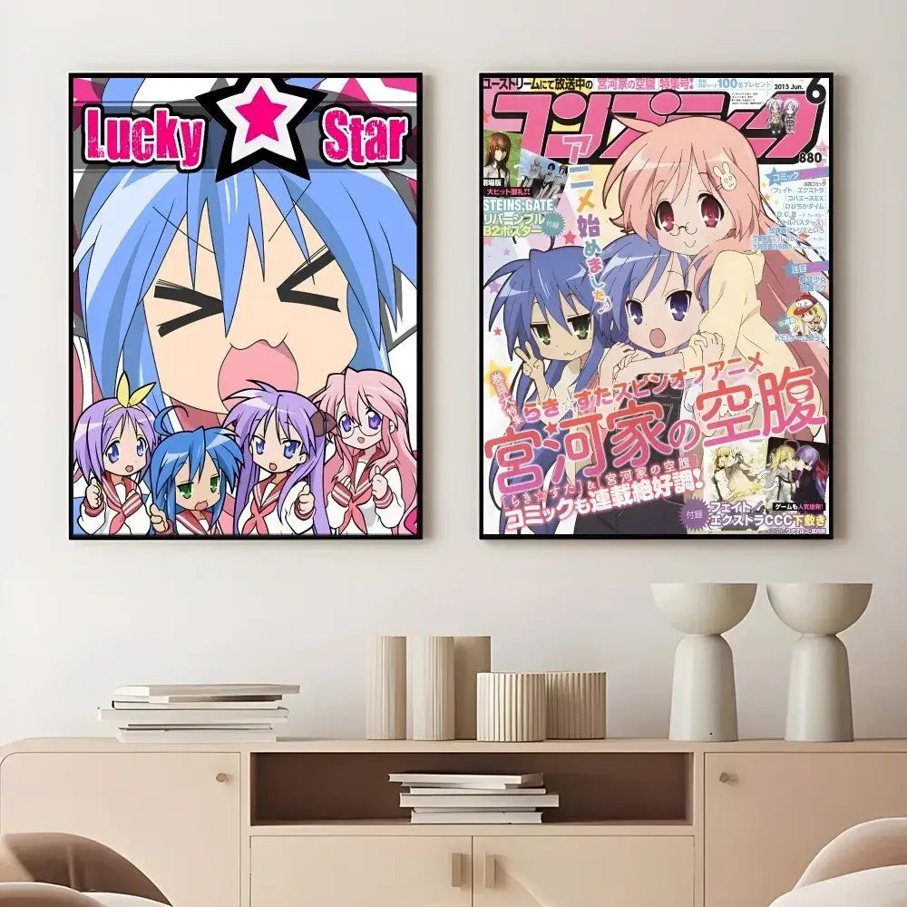 Lucky star anime girl poster waterproof bedroom wall decor