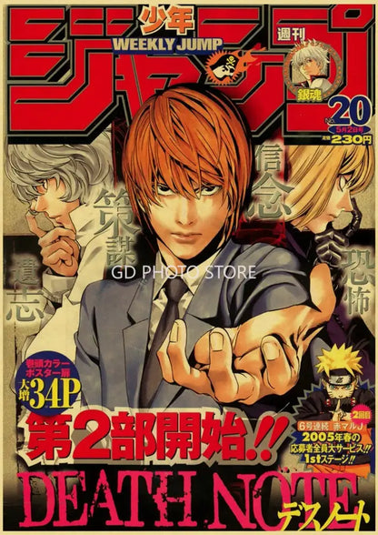 Weekly shonen jump anime poster collection for bedroom wall decor