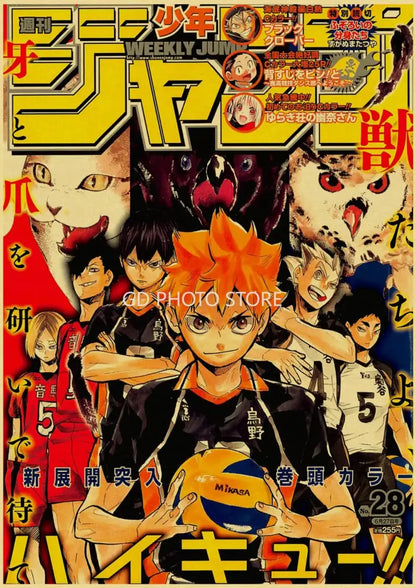Weekly shonen jump anime poster collection for bedroom wall decor