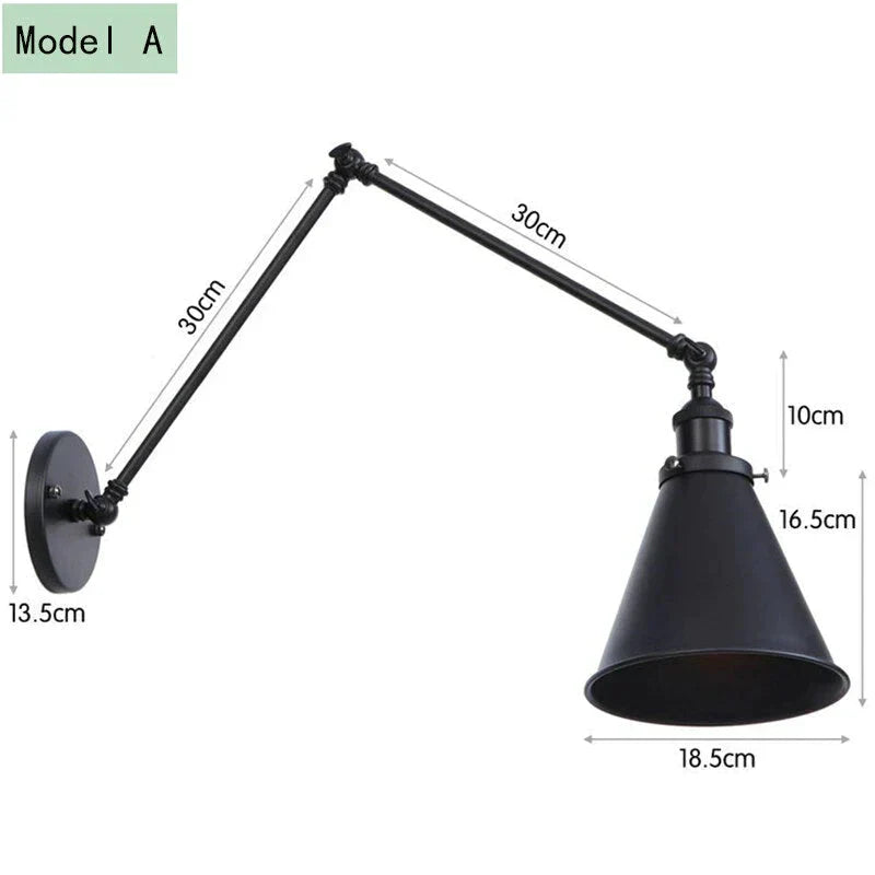 DecorBites™ Antique Adjustable Wall Lamp Sconce Black Copper