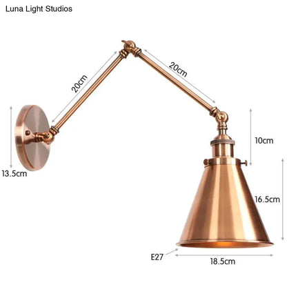 DecorBites™ Antique Adjustable Wall Lamp Sconce Black Copper