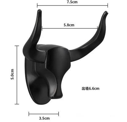 Antique aluminum bull head robe hook for bathroom clothes