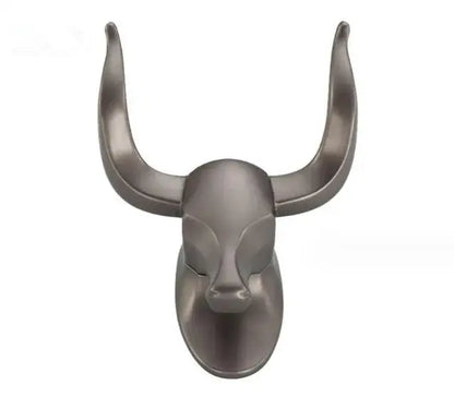 Antique aluminum bull head robe hook for bathroom clothes