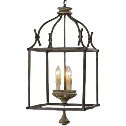 Antique american iron e14 chandelier for dining room lantern light