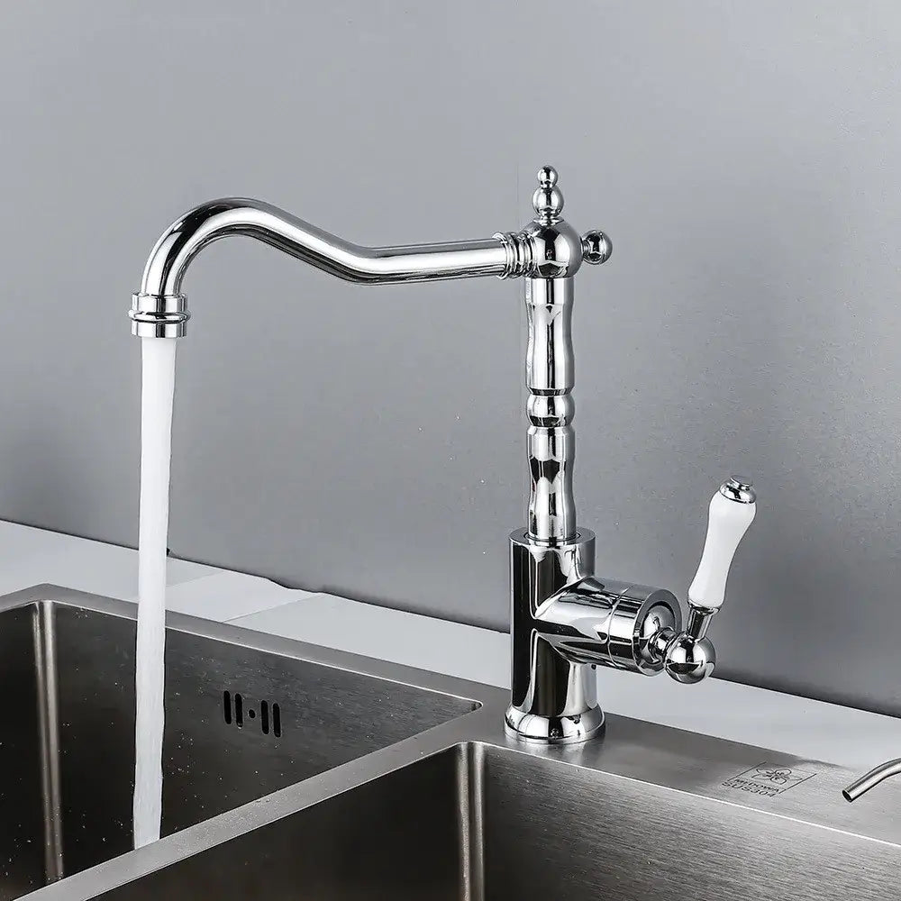 Antique black and white ceramic kitchen faucet single lever tap