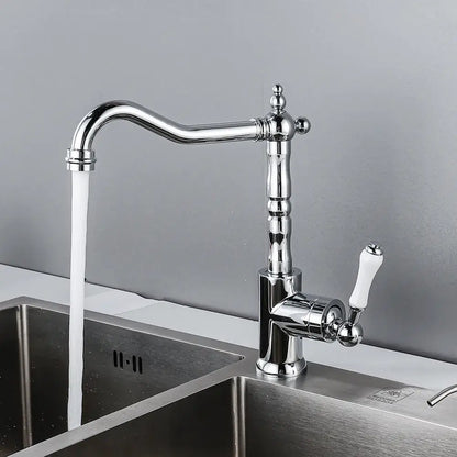 Antique black and white ceramic kitchen faucet single lever tap