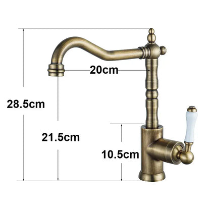 Antique black and white ceramic kitchen faucet single lever tap
