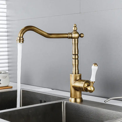 Antique black and white ceramic kitchen faucet single lever tap