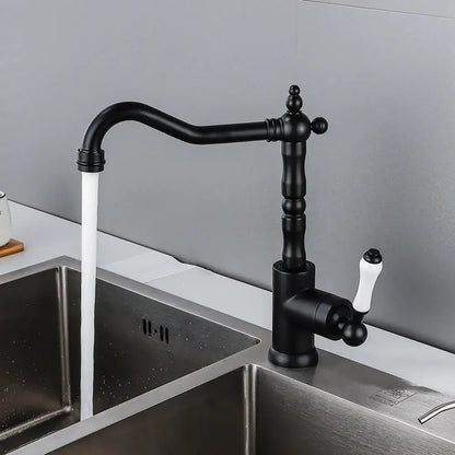 Antique black and white ceramic kitchen faucet single lever tap