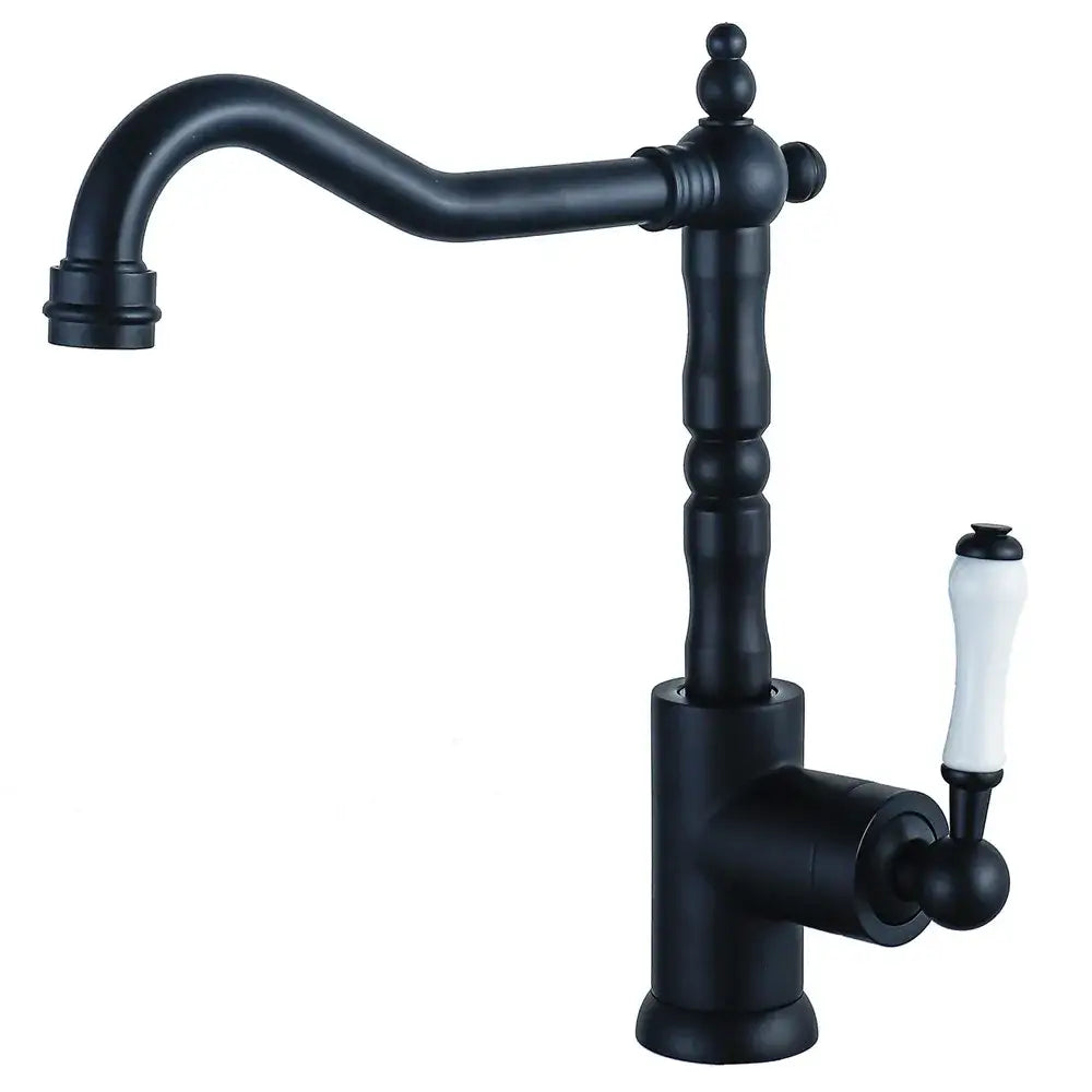 Antique black and white ceramic kitchen faucet single lever tap