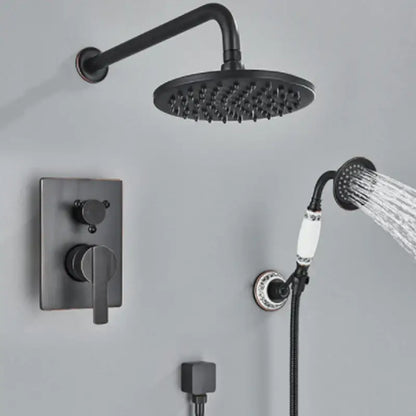 Antique black brass bathroom rain shower system with handheld sprayer