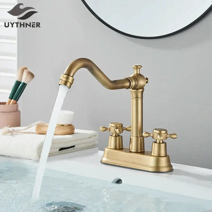 Antique black brass waterfall basin faucet bathroom vanity tap