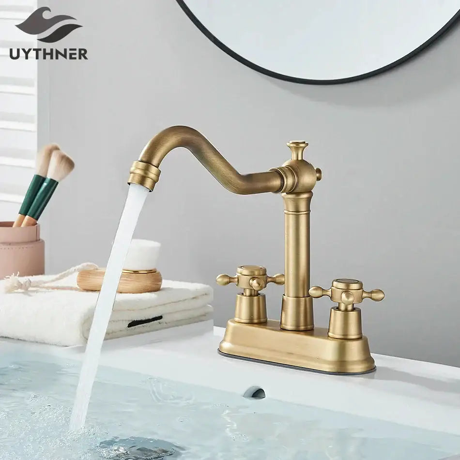 Antique black brass waterfall basin faucet bathroom vanity tap