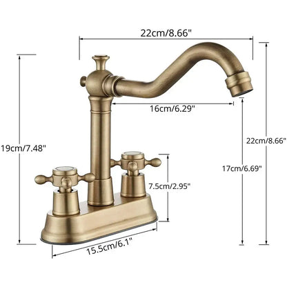 Antique black brass waterfall basin faucet bathroom vanity tap