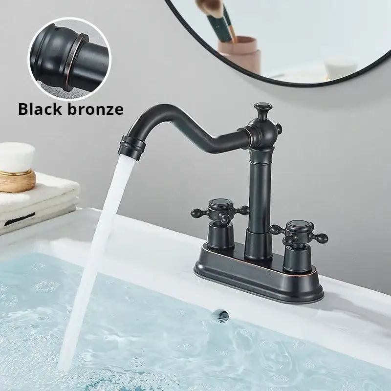 Antique black brass waterfall basin faucet bathroom vanity tap