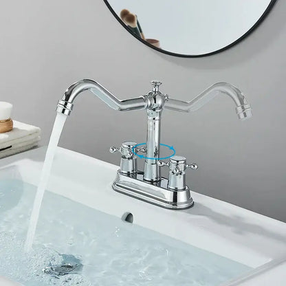 Antique black brass waterfall basin faucet bathroom vanity tap