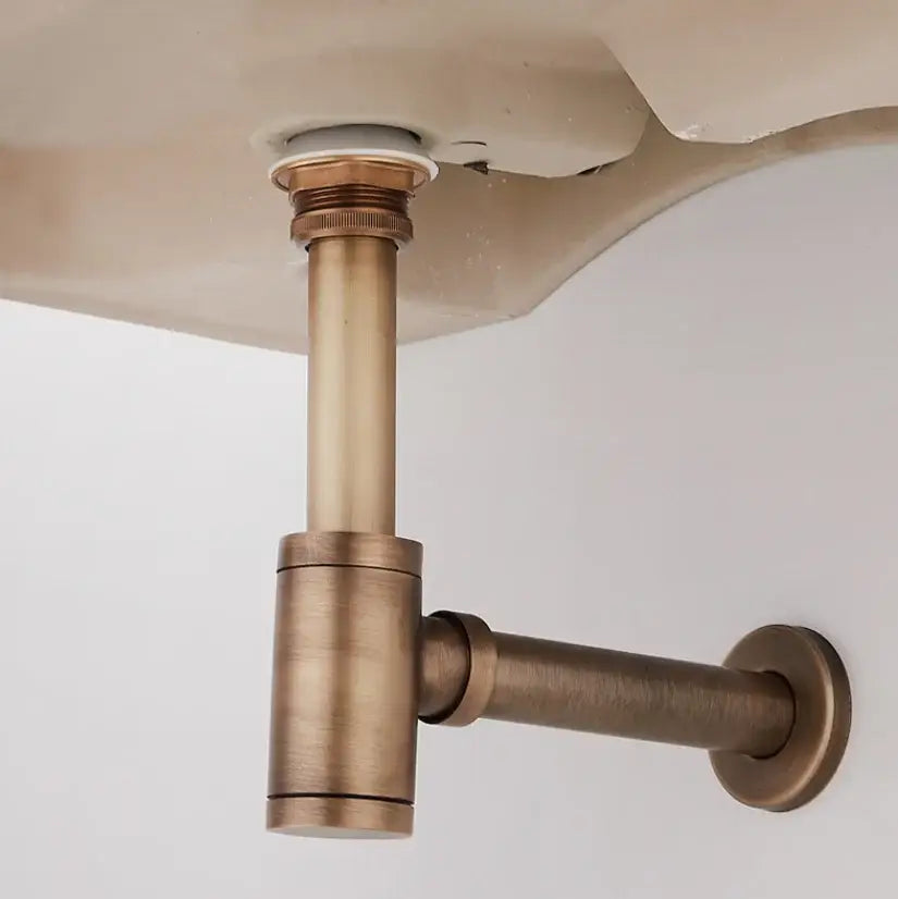 Antique brass air isolation drain pipe bathroom sink threaded connection