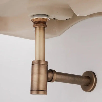 Antique brass air isolation drain pipe bathroom sink threaded connection