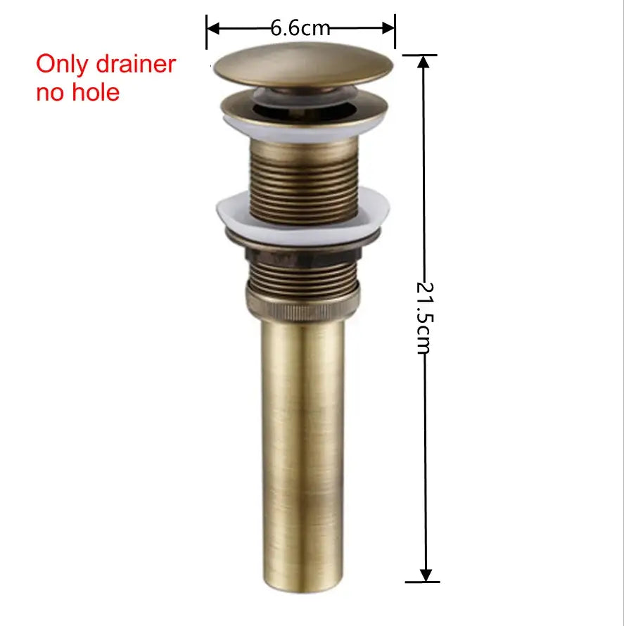 Antique brass air isolation drain pipe bathroom sink threaded connection