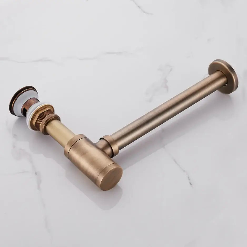 Antique brass air isolation drain pipe bathroom sink threaded connection
