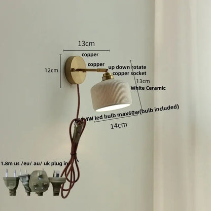 Antique brass and amber glass adjustable wall light bedroom sconce