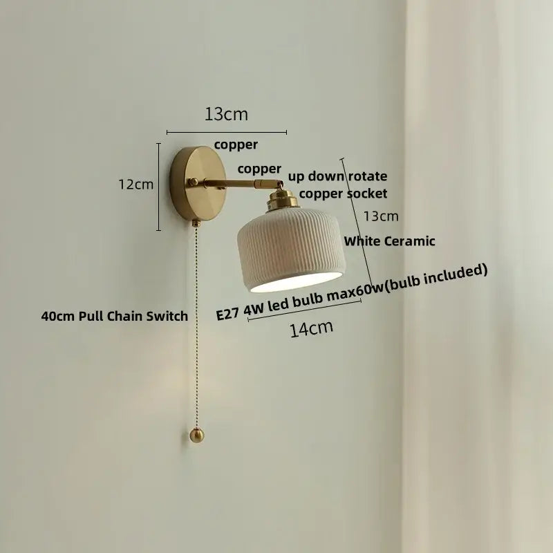 Antique brass and amber glass adjustable wall light bedroom sconce